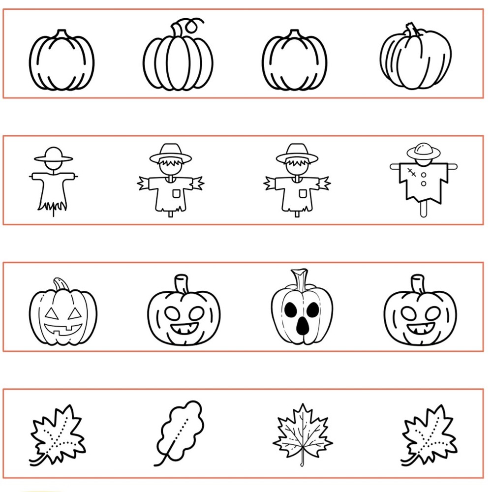 Autumn Same or Different Printable