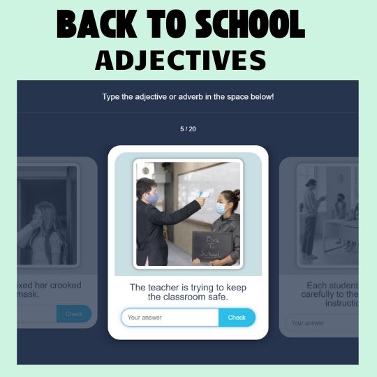 Back to School Flashcards – What’s the Adjective?