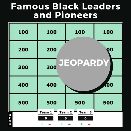 Famous Black History Leaders and Pioneers Jeopardy