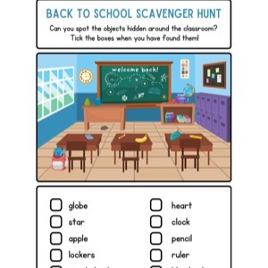 Back to School Scavenger Hunt Printable