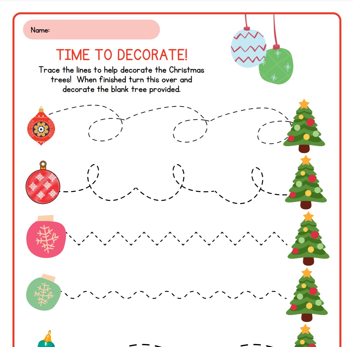 Decorate the Christmas Tree Printable
