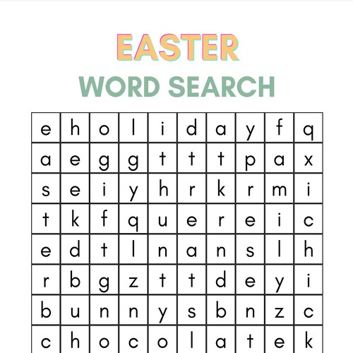 Easter Word Search 2 Printable