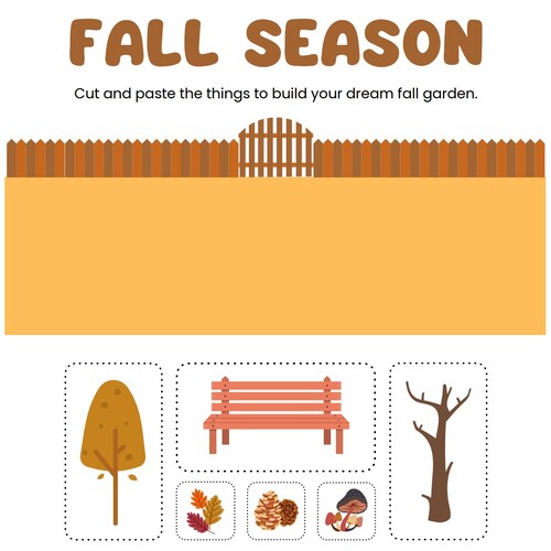 Fall Season Cut and Paste Printable