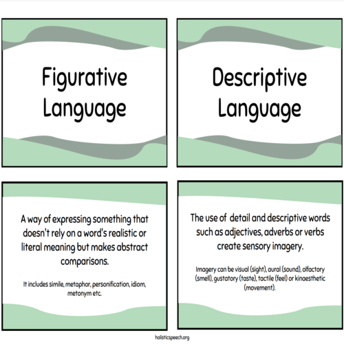 Figurative Language and Example Cards Printable
