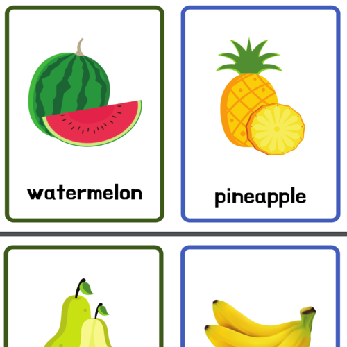 Fruit Category Large Flashcards Printable