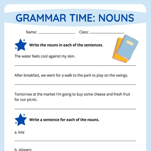 Grammar Time Worksheet Bundle Printable