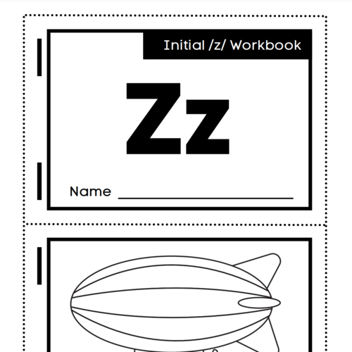 Initial Z Workbook Printable