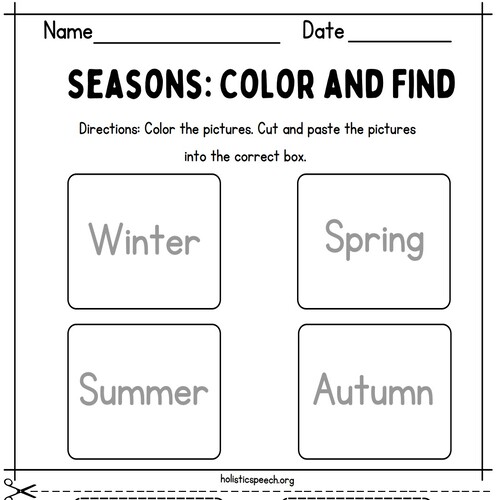 Simple Seasons Worksheet Bundle Printable
