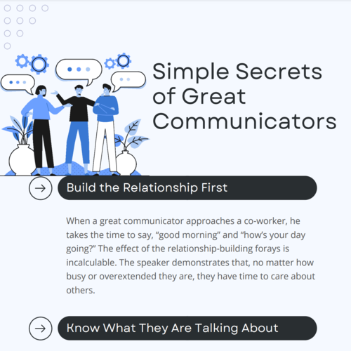 Simple Secrets of Great Communicators Printable
