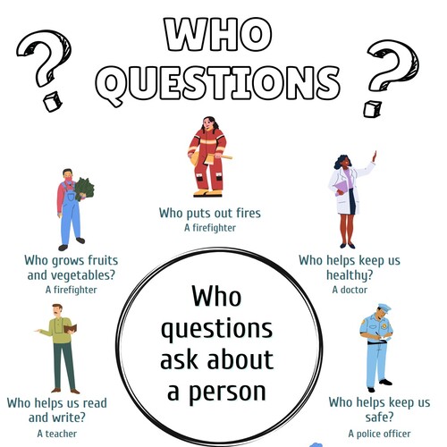 WHO Questions Early Elementary Printables Printable