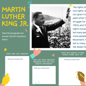 WH Questions – MLK Printable