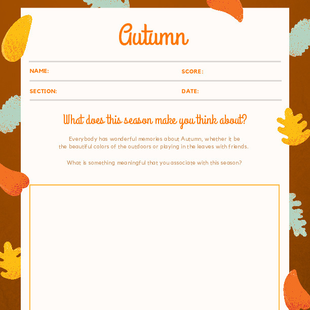 Autumn Narrative Prompt Printable